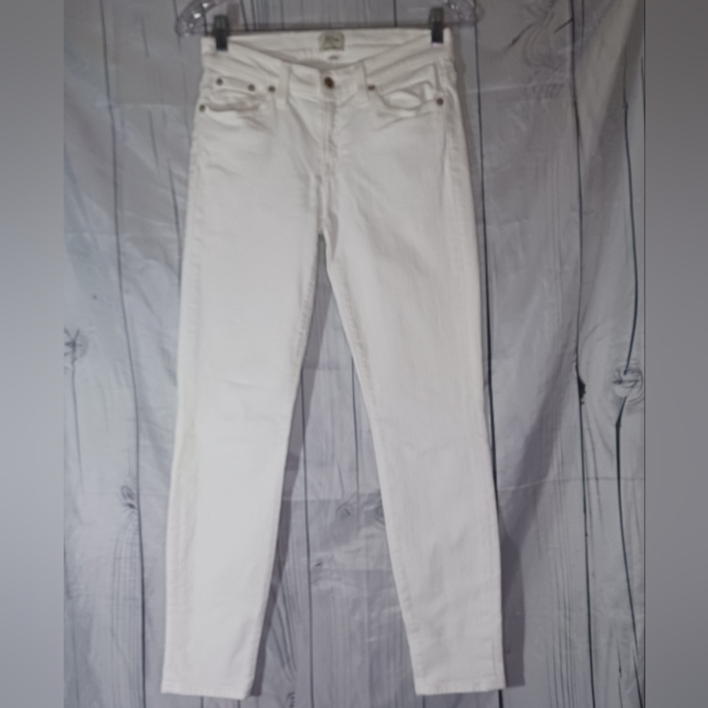 J.Crew Toothpick Skinny White Wash Preppy Summer Casual Chic Ankle Jeans
